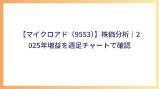 【マイクロアド（9553）】株価分析｜2025年増益を週足チャートで確認