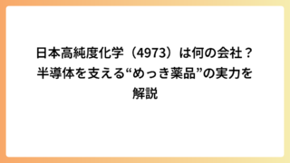 日本高純度化学（4973）は何の会社？半導体を支える“めっき薬品”の実力を解説