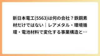 新日本電工(5563)は何の会社？鉄鋼素材だけではない｜レアメタル・環境循環・電池材料で変化する事業構造と将来性
