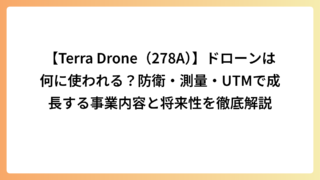 【Terra Drone（278A）】ドローンは何に使われる？防衛・測量・UTMで成長する事業内容と将来性を徹底解説