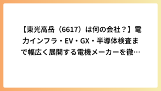 【東光高岳（6617）は何の会社？】電力インフラ・EV・GX・半導体検査まで幅広く展開する電機メーカーを徹底解説