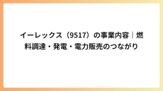 イーレックス（9517）の事業内容｜燃料調達・発電・電力販売のつながり