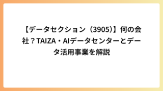【データセクション（3905）】何の会社？TAIZA・AIデータセンターとデータ活用事業を解説